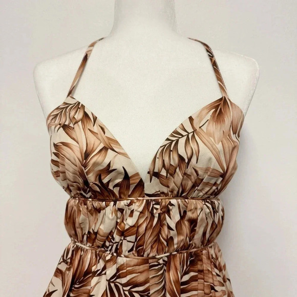 NWT $495 Autumn Adeigbo Karina Jumpsuit - Tropical Palm Resort Romper - Picture 6 of 13